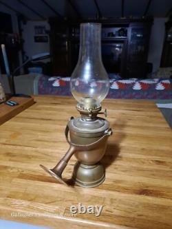 Vintage SHERWOODS Nautical Brass Weighted Gimbal Oil Lamp Birmingham England