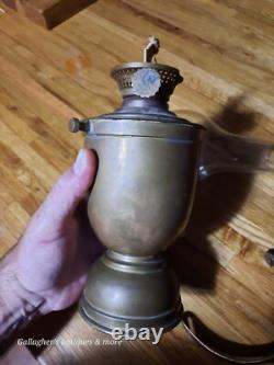 Vintage SHERWOODS Nautical Brass Weighted Gimbal Oil Lamp Birmingham England