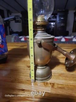 Vintage SHERWOODS Nautical Brass Weighted Gimbal Oil Lamp Birmingham England