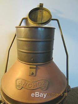 Vintage Salvaged Brass Large Anchor Lantern