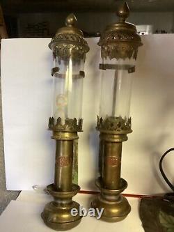 Vintage Scarce GNR Brass Ship Boat Wall Lamps Lanterns / Sconces