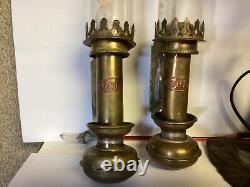 Vintage Scarce GNR Brass Ship Boat Wall Lamps Lanterns / Sconces