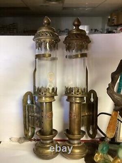 Vintage Scarce GNR Brass Ship Boat Wall Lamps Lanterns / Sconces