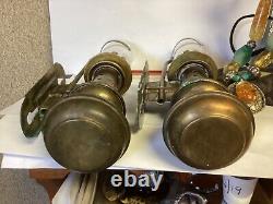 Vintage Scarce GNR Brass Ship Boat Wall Lamps Lanterns / Sconces