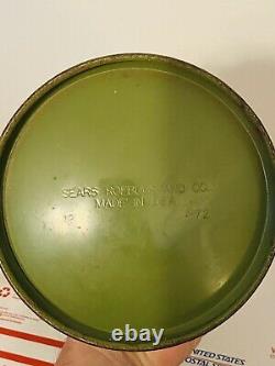 Vintage Sears Avocado Green Lantern 72242 Original Pyrex Globe 12/72 By Coleman