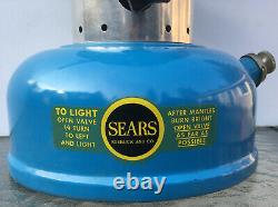 Vintage Sears Coleman Blue Double Mantle Lantern 6-1965