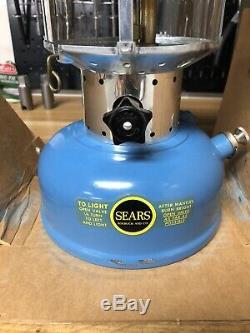 Vintage Sears Coleman, Blue Model 476-74070, Double Mantle Gas Lantern 6/67