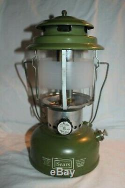 Vintage Sears Model 72325 Avocado Double Mantle Camping Lantern 2/74