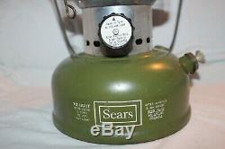 Vintage Sears Model 72325 Avocado Double Mantle Camping Lantern 2/74