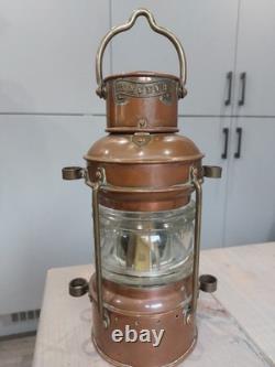 Vintage Ships Anchor Light. Copper Lantern Marine Lamp Boat Maritime lantern