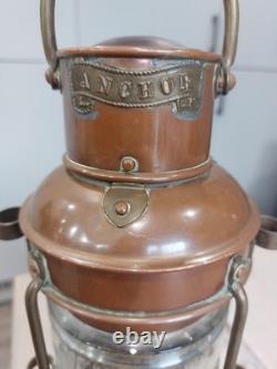 Vintage Ships Anchor Light. Copper Lantern Marine Lamp Boat Maritime lantern