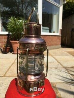 Vintage Ships Light. Anchor Light. Davey & Co London. Marine lantern copper lamp