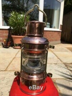 Vintage Ships Light. Anchor Light. Davey & Co London. Marine lantern copper lamp