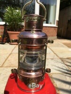 Vintage Ships Light. Anchor Light. Davey & Co London. Marine lantern copper lamp