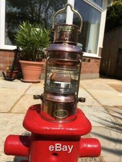 Vintage Ships Light. Anchor Light. Davey & Co London. Marine lantern copper lamp