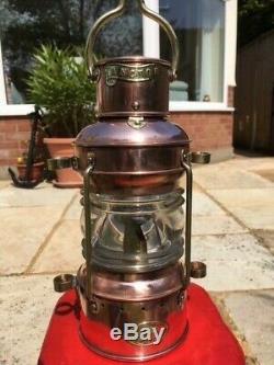 Vintage Ships Light. Anchor Light. Davey & Co London. Marine lantern copper lamp