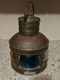 Vintage Ships Light Port & Starboard Oil Kerosene Rare 5 Lens Marine Lantern