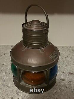 Vintage Ships Light Port & Starboard Oil Kerosene Rare 5 Lens Marine Lantern