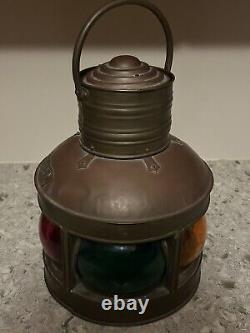 Vintage Ships Light Port & Starboard Oil Kerosene Rare 5 Lens Marine Lantern