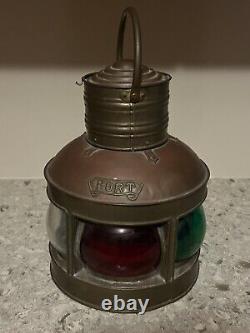 Vintage Ships Light Port & Starboard Oil Kerosene Rare 5 Lens Marine Lantern