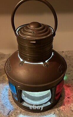 Vintage Ships Light Port & Starboard Oil Kerosene Rare 5 Lens Marine Lantern