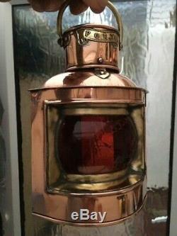 Vintage Ships Port Light. Copper Brass Lantern. Boat Light Yacht Marine Nautical