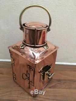 Vintage Ships Port Light. Copper Brass Lantern. Boat Light Yacht Marine Nautical