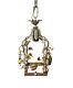 Vintage Silver Gilt French Tole and Porcelain Yellow Rose Chandelier / Lantern