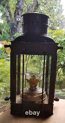 Vintage Solid Brass Cargo Light No. 3954 Great Britain 1939 Oil Lamp Lantern