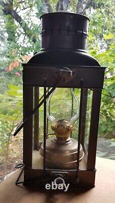 Vintage Solid Brass Cargo Light No. 3954 Great Britain 1939 Oil Lamp Lantern