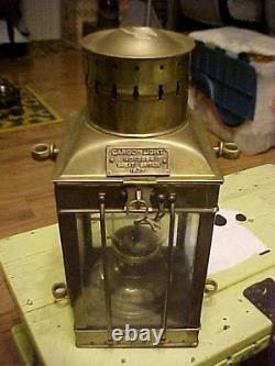 Vintage Solid Brass Cargo Light No. 3954 Great Britain 1939 Oil Lamp Lantern