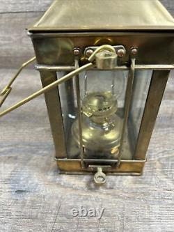 Vintage Solid Brass Cargo Light No. 3954 Great Britain 1939 Oil Lamp Lantern
