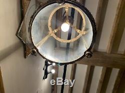 Vintage Solid Brass & Shaped Glass Hall Lantern Light