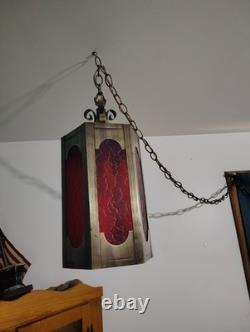 Vintage Spanish Gothic Revival Swag Lantern