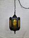 Vintage Spanish Revival Gothic Hanging Pendant Style Light Fixture Panel Lantern