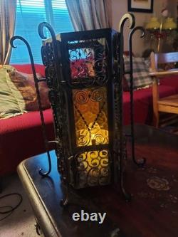 Vintage Spanish Revival/Gothic Wrought Iron Lantern Early To Mid 20th Century