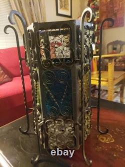 Vintage Spanish Revival/Gothic Wrought Iron Lantern Early To Mid 20th Century