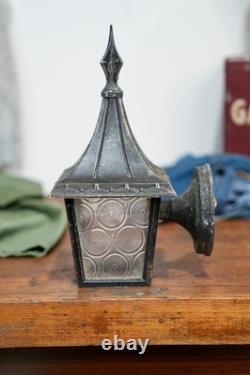 Vintage Storybook Tudor Gothic Lantern Porch Light Fixture Witch Hat Lamp Black