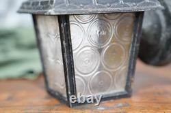 Vintage Storybook Tudor Gothic Lantern Porch Light Fixture Witch Hat Lamp Black