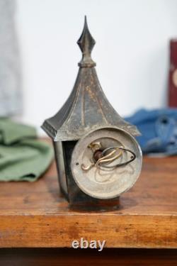 Vintage Storybook Tudor Gothic Lantern Porch Light Fixture Witch Hat Lamp Black