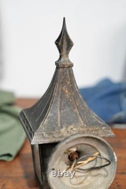 Vintage Storybook Tudor Gothic Lantern Porch Light Fixture Witch Hat Lamp Black