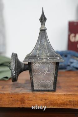 Vintage Storybook Tudor Gothic Lantern Porch Light Fixture Witch Hat Lamp Black