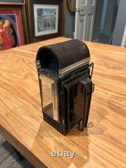 Vintage Swiss Army Candle Lantern Beveled Glass Military Field Camping Antique