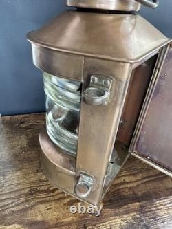 Vintage TOPLICHT Copper Lantern Nautical Maritime Ship Navigation Light 14