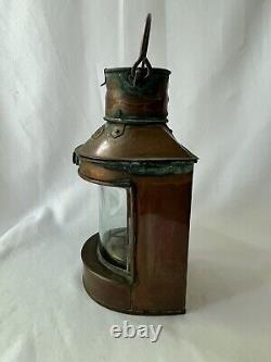Vintage TUNG WOO Brass Nautical Ship STERN Oil Light Lantern Made In Hong Kong
