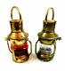 Vintage Time Set of 2 Antique Anchor Oil Lamp, Nautical Maritime Ship Lantern