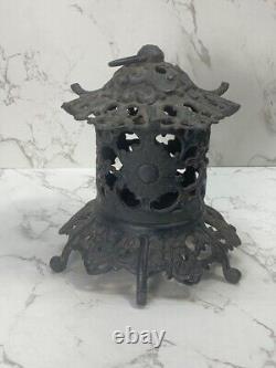 Vintage Toro Japanese Old Lantern with Candlestick