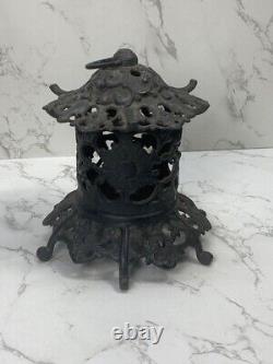 Vintage Toro Japanese Old Lantern with Candlestick