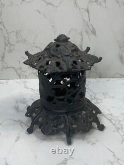 Vintage Toro Japanese Old Lantern with Candlestick