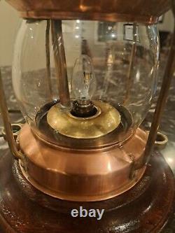 Vintage Tung Woo Copper/Brass Anchor Oil Lamp Converted To Electric STUNNING
